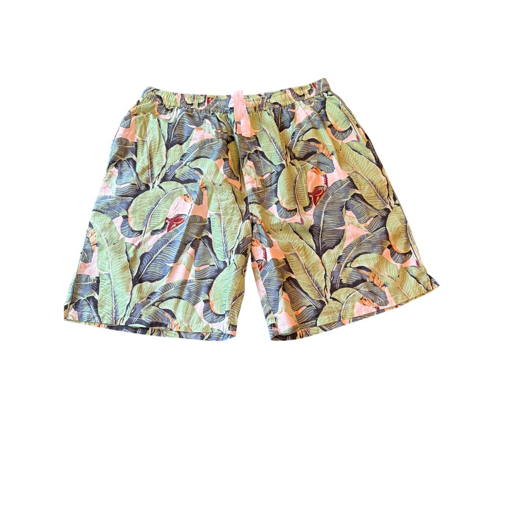 Sant and Abel Sleep Shorts Green CW Stockwell Martinique Banana Leaf Cotton XL